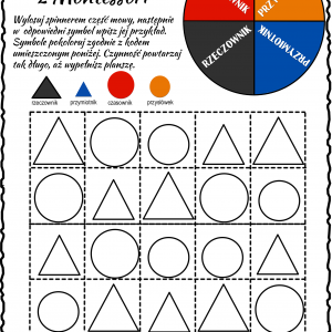 Części mowy Montessori – spinner 2