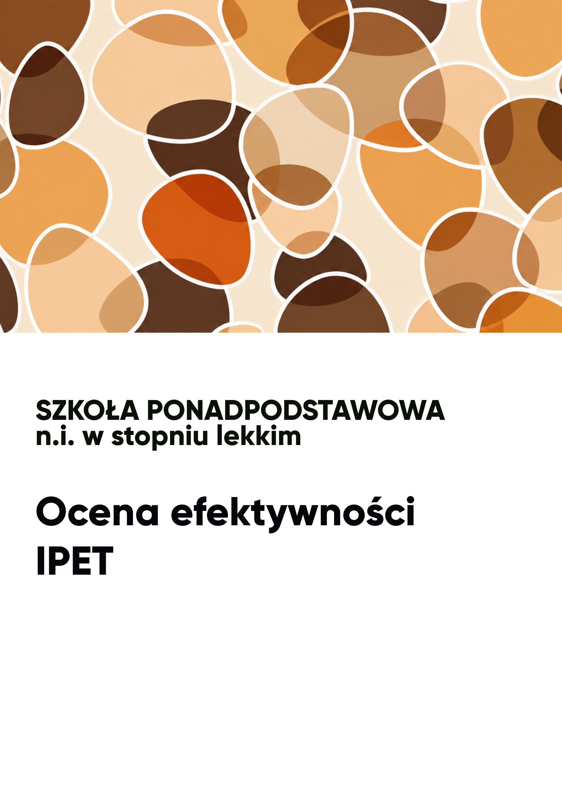 Ocena efektywności IPET. N.i. w st. lekkim. SZKOŁA PONADPODSTAWOWA Ocena efektywności IPET. N.i. w st. lekkim. SZKOŁA PONADPODSTAWOWA